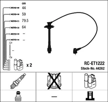 NGK 44262 Uždegimo laido komplektas