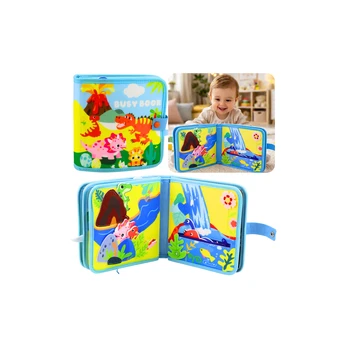 Lean Toys 3D Felt Sensory Educational Book Dinosaurs