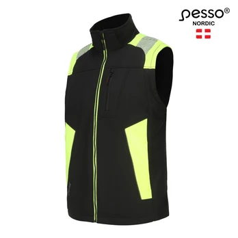 Liemenė Softshell Vesta, juoda/geltona L, Pesso