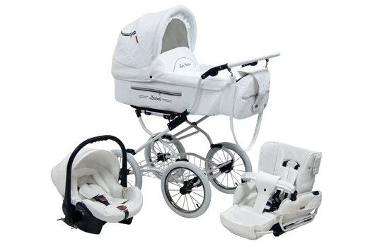 Universalus vežimėlis Isabell Baby Fashion 3in1, white