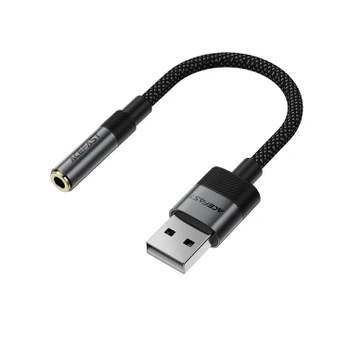 Acefast J13 USB-A to 3.5mm mini jack adapter - juodas