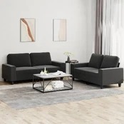 Sofa Sofos komplektas, 2 dalių, juodos spalvos, audinys kaina