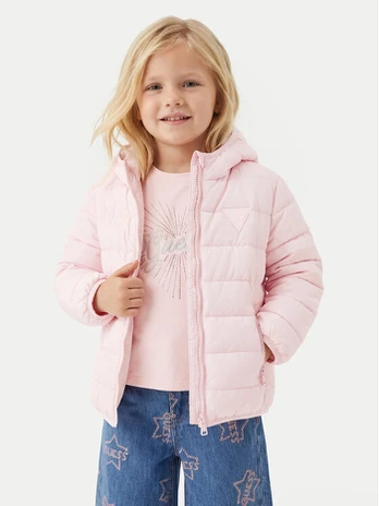 Guess Pūkinė striukė H4BT03 WCFM0 Rožinė Regular Fit