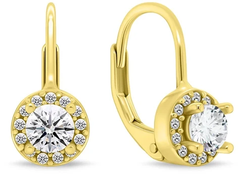 Brilio Silver Elegant auksinis-plated earrings with cubic zirconia EA1267Y
