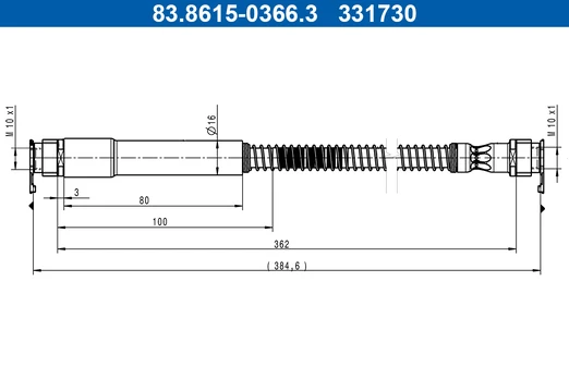 stabdžių žarnelė ATE 83.8615-0366.3