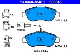 ATE 13.0460-3846.2 Brake pad set