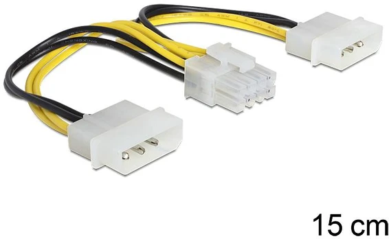 DeLock maitinimo kabelis 8 kontaktų EPS - 2 x 4 kontaktų molex