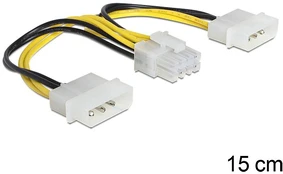 DeLock maitinimo kabelis 8 kontaktų EPS - 2 x 4 kontaktų molex kaina