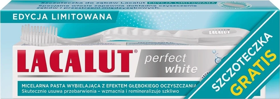 Dantų pasta su dantų šepetėliu Lacalut Perfect White, 75 ml