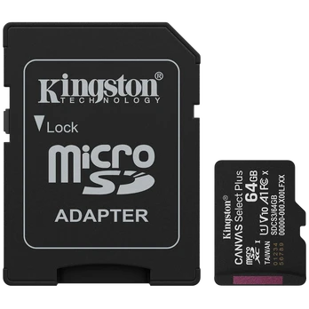 Kingston 64GB microSDXC Canvas Select Plus Gen3 100MB/s A1 Card + Adapter