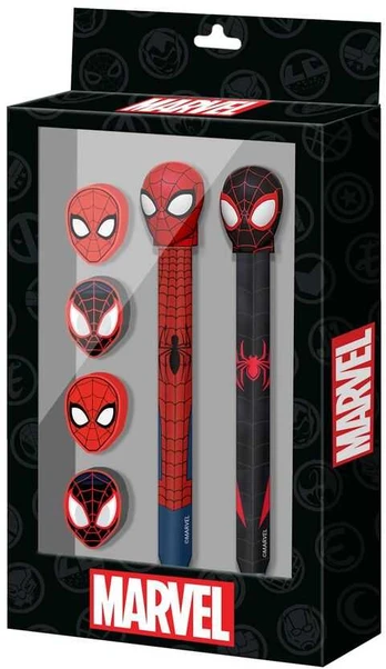Karactermania Marvel Spiderman Pen + Pieštukas + 4 erasers pack