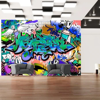 Artgeist Fototapetas - Graffiti: mėlynas theme