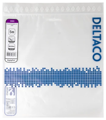 DisplayPort DP1.4 lankstus kabelis DELTACO, 5M, juodas / DP-1050D-FLEX / 1903051