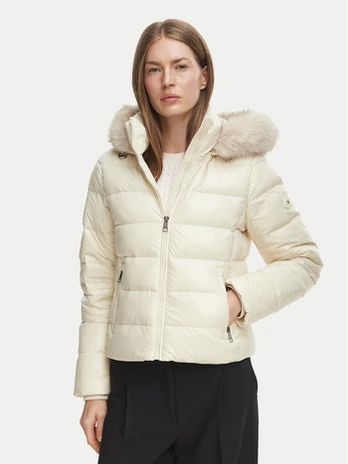 Tommy Hilfiger Pūkinė striukė WW0WW51516 Kreminė Slim Fit