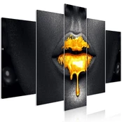 Artgeist Paveikslas - Gold Lips (5 Parts) Wide kaina