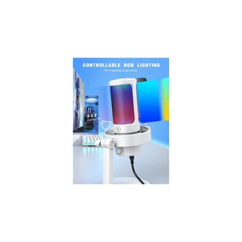 FIFINE AmpliGame A8 RGB White (Baltas) Kondensatorinis Mikrofonas