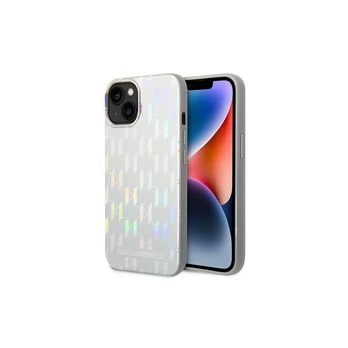 Originalus dėklas Karl Lagerfeld KLHCP14MLGMMSV3 iPhone 14 Plus 6.7 hardcase silver / silver Monogram Iridescent