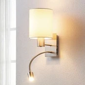 "Lindby" sieninis šviestuvas "Shajan", 29 cm, tekstilinis, E27, LED skaitymo