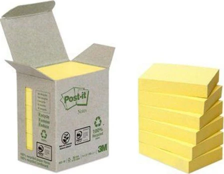 Post-It 653-1B, Rectangle, Geltona, Paper, 51 mm, 38 mm, 100 sheets