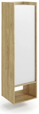 Spintelė Mobius 1D, balta/ąžuolo, 41 cm x 50 cm x 179 cm