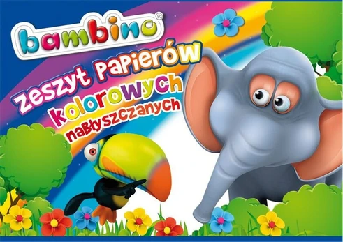 Bambino blizgus spalvotas popierius A4, 10 lapų