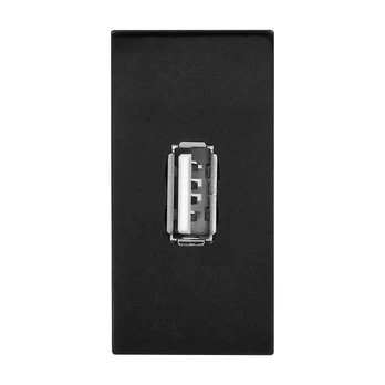 Naujos prekės // NOEN USB data, gniazdo modułowe 22,5x45mm USB data 2.0, piny, czarne