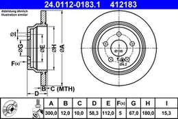ATE 24.0112-0183.1 Brake Disc kaina