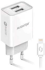 Aligator Chytrá síťová nabíječka 2.4A Lightning (CHA0045) bílá