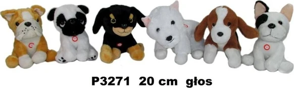 Minkštas pliušinis šuo su garsu, 20 cm