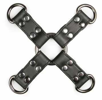 EasyToys Adjustable Leather Hogtie Restraint - Juodas Bondage Connector