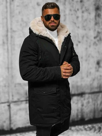 Vyriška juoda žieminė striukė zolo