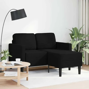 2-vietė sofa su L formos juodu 125 cm audiniu