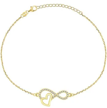 Brilio Silver Charming auksinis-plated bracelet with zircons BRC43Y
