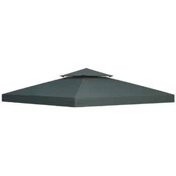 Outsunny Pakaitinis paviljono stogas 3x3m pilka