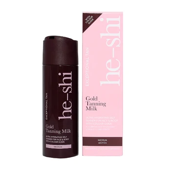 HE-SHI GOLD veido ir kūno savaiminio įdegio pienelis, 200 ml