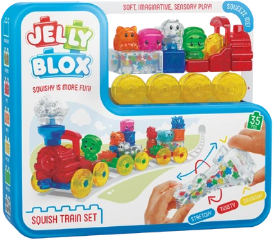 JELLY BLOX konstruktorius Squish Train Set, 937685.004
