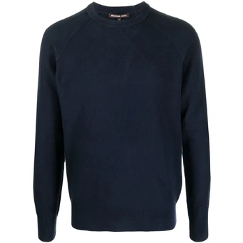 Megztinis vyrams, Mėlyna, Mix stitch cotton crew sweater