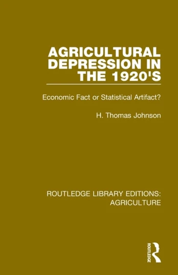 Agricultural Depression in the 1920's - Kietas viršelis