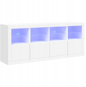 Spintelė su led apšvietimu, balta, 163x37x67 cm