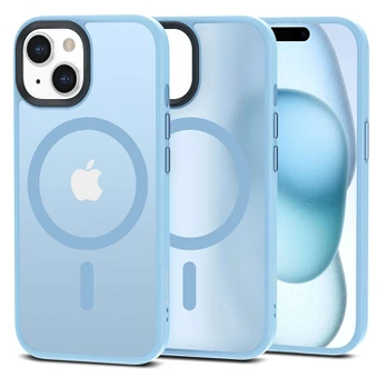 Telefono dėklas Tech-Protect MagMat MagSafe skirtas iPhone 15, Matte Blue