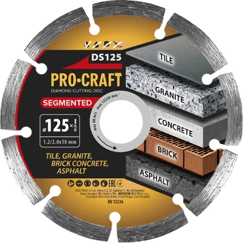 Deimantinis pjovimo diskas „ProCraft DS125”