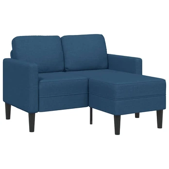 2-vietė sofa su L formos mėlynu 125 cm audiniu