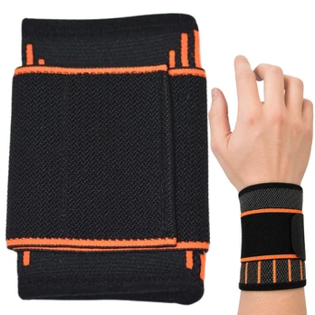 Elastingas riešo įtvaras su lipuku, pilkas / oranžinis