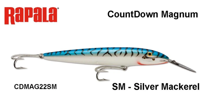Vobleris Rapala Countdown Magnum CDMAG22SM Silver Mackerel 22 cm