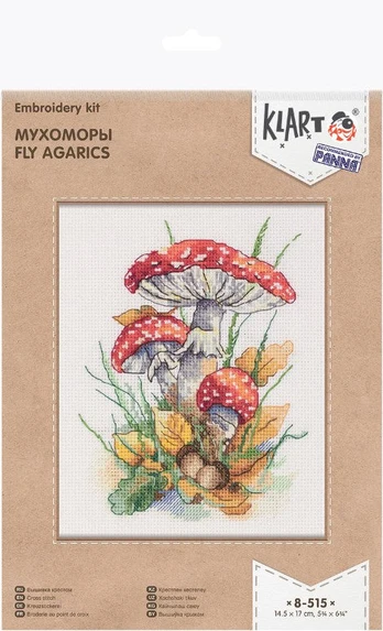 Cross stitch kit KLART "Fly agarics" KL8-515