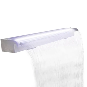 Baseino fontanas-krioklys su LED, nerūdijantis plienas, 110cm