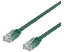 DELTACO U/UTP Cat6 patch cable, flat, 5m, 250MHz, žalias