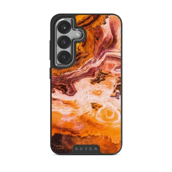 Pumpkin Spice - Orange Samsung Galaxy S25 Case, Elite Dark (Magnetic) / Silver