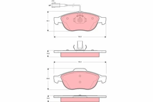 TRW GDB1444 Brake pad set