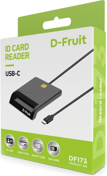 D-Fruit ID card reader USB-C DF173, black